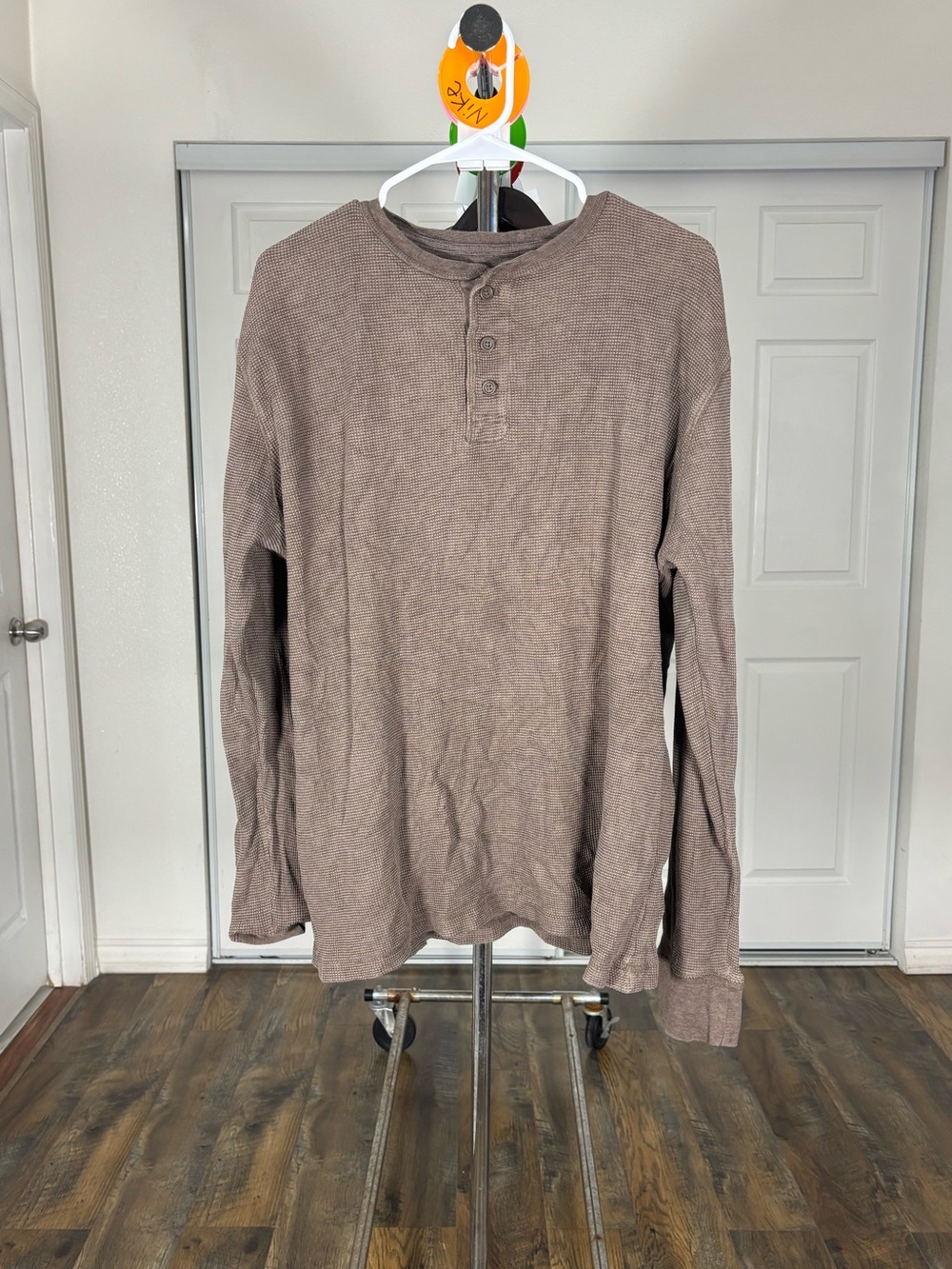 Merona Brown Long-Sleeve Henley Shirt